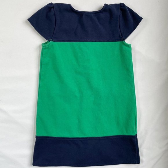 Gymboree Green And Navy Blue Mod Color Block Shift Dress Kids Size 5 - Picture 5 of 6